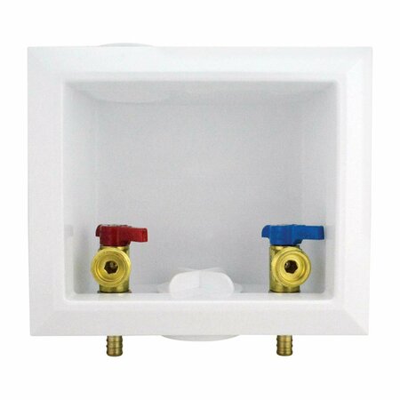 HOMESTEAD 0.5 in. Dia. PEX Barb Brass Washing Machine Outlet Box HO2189398